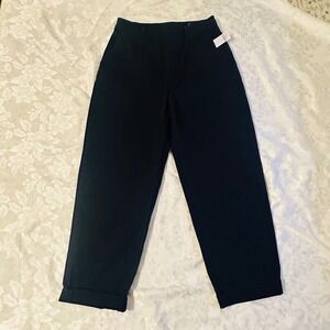 Gap Straight Up Khaki Pants Womens 4 Navy‎ Blue New Garment Dyed Cuffed Chinos